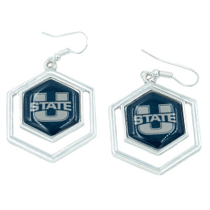 U-State Geometric Earrings Silver Navy